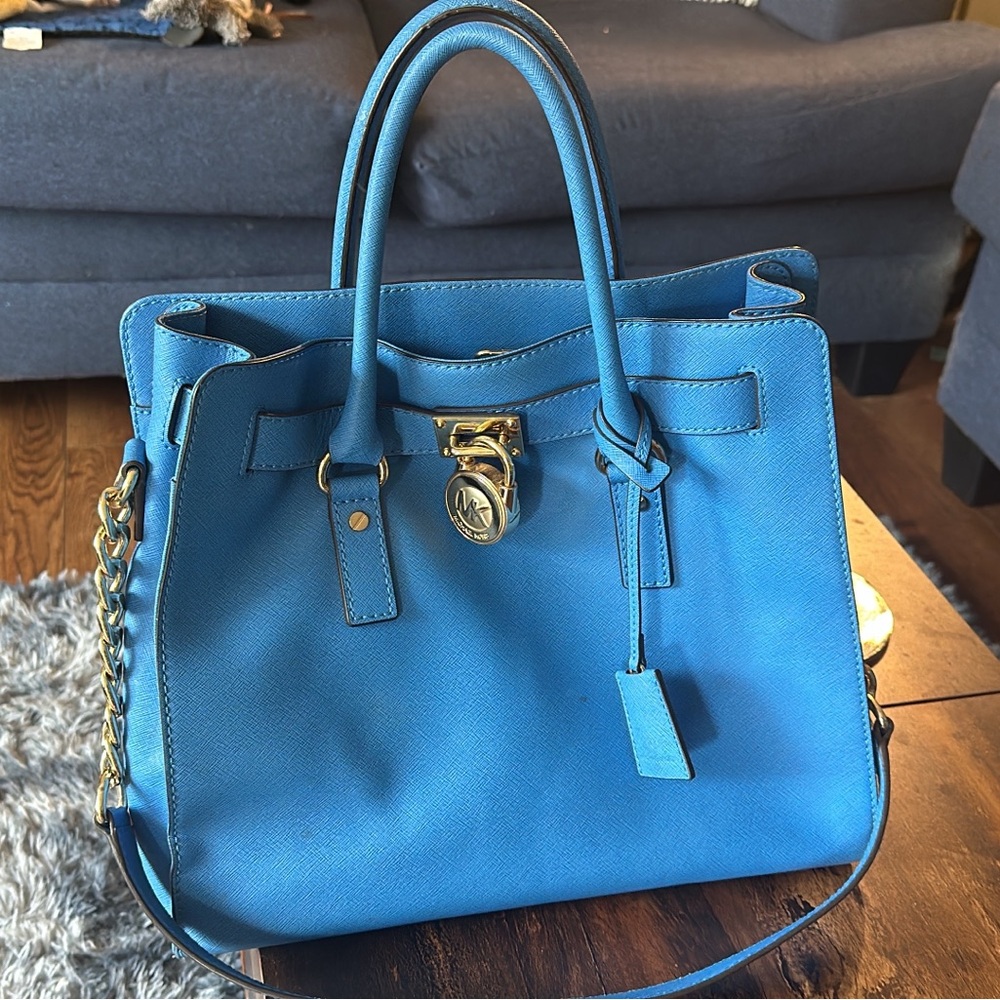 Michael Kors turquoise Hamilton bag. Gently used an excellent condition. $75